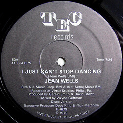 Jean Wells I Just Can't Stop Dancing VINYL 12" USED