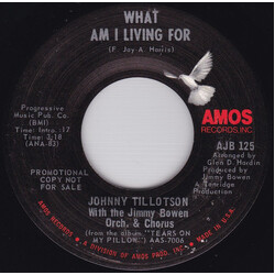 Johnny Tillotson / Jimmy Bowen Orchestra & Chorus What Am I Living For / Joy To The World USED VINYL 7INCH 45 RPM SINGLE PROMO