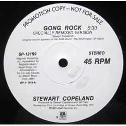 Stewart Copeland Gong Rock USED VINYL 12INCH 45 RPM PROMO