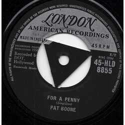 Pat Boone For A Penny USED VINYL 7INCH 45 RPM SINGLE