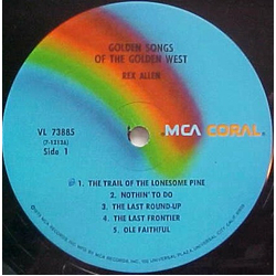 Rex Allen Golden Songs Of The Golden West Vinyl LP USED
