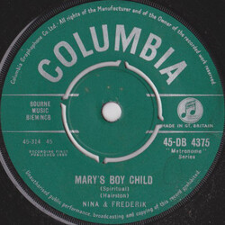 Nina & Frederik Mary's Boy Child USED VINYL 7INCH 45 RPM SINGLE