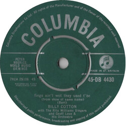 Billy Cotton / The Rita Williams Singers / Geoff Love & His Orchestra Fings Ain't Wot They Used T'Be USED VINYL 7INCH 45 RPM SINGLE