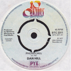 Dan Hill Phonecall USED VINYL 7INCH 45 RPM SINGLE