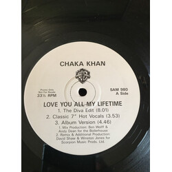Chaka Khan Love You All My Lifetime USED VINYL 12INCH PROMO 33 S RPM