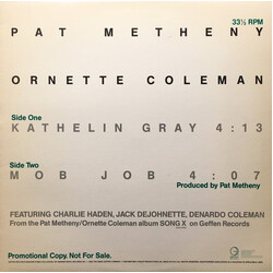 Pat Metheny / Ornette Coleman "Kathelin Gray" / "Mob Job" USED VINYL 12INCH 33 S RPM SINGLE PROMO