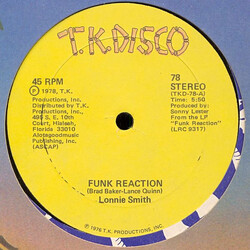 Lonnie Smith Funk Reaction USED VINYL 12INCH 45 RPM