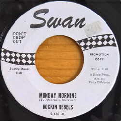 The Rockin' Rebels Monday Morning USED VINYL 7INCH 45 RPM SINGLE PROMO