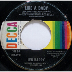 Len Barry Like A Baby VINYL 7" USED