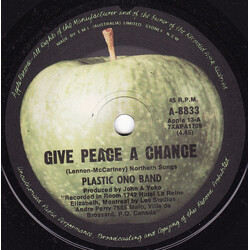 The Plastic Ono Band Give Peace A Chance USED VINYL 7INCH 45 RPM SINGLE MONO