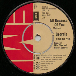 Geordie All Because Of You USED VINYL 7INCH 45 RPM SINGLE