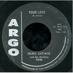 Duke Savage / The Arribins Your Love / Hey Baby USED VINYL 7INCH 45 RPM