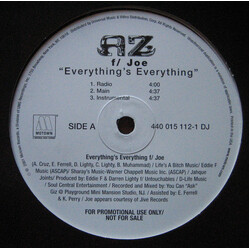 AZ Everything's Everything USED VINYL 12INCH 33 S RPM PROMO