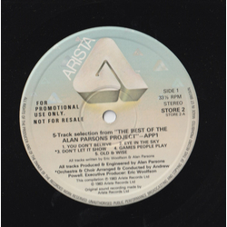 The Alan Parsons Project 5 Track Selection From The Best Of The Alan Parsons Project AAP1 Vinyl LP USED