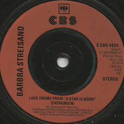 Barbra Streisand Love Theme From "A Star Is Born" (Evergreen) USED VINYL 7INCH 45 RPM SINGLE