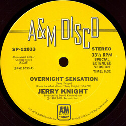 Jerry Knight Overnight Sensation / Freek Show VINYL 12" USED