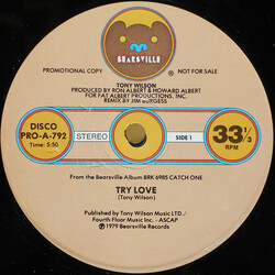 Tony Wilson (3) Try Love USED VINYL 12INCH 33 S RPM PROMO
