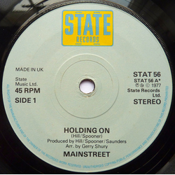 Mainstreet (10) Holding On Vinyl 7" USED