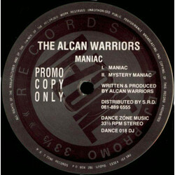 The Alcan Warriors Maniac USED VINYL 12INCH 33 S RPM SINGLE SIDED ETCHED PROMO