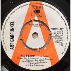 Art Garfunkel All I Know USED VINYL 7INCH 45 RPM PROMO