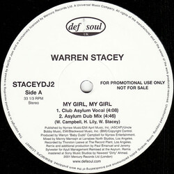 Warren Stacey My Girl, My Girl USED VINYL 12INCH PROMO 33 S RPM