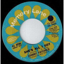 Johnny Paycheck She's All I Got / Someone To Give My Love To USED VINYL 7INCH 45 RPM REISSUE