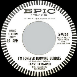 Jack Lemmon I'm Forever Blowing Bubbles / I Cover The Waterfront USED VINYL 7INCH 45 RPM SINGLE PROMO