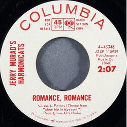 Jerry Murad's Harmonicats Romance, Romance / Me And My Shadow USED VINYL 7INCH 45 RPM SINGLE PROMO STYRENE