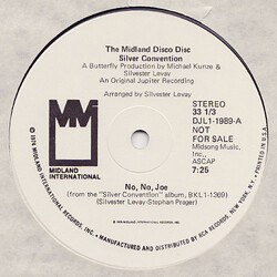 Silver Convention No, No, Joe USED VINYL 12INCH 33 S RPM PROMO