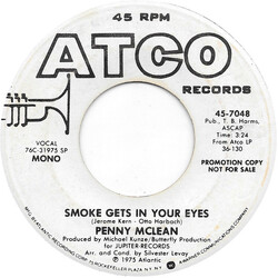 Penny McLean Smoke Gets In Your Eyes USED VINYL 7INCH 45 RPM SINGLE PROMO