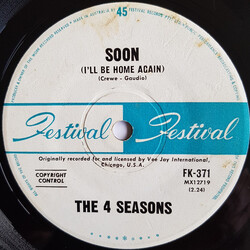 The Four Seasons Soon (I'll Be Home Again) / Ain't That A Shame USED VINYL 7INCH SINGLE 45 RPM