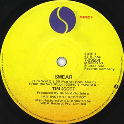 Tim Scott McConnell Swear USED VINYL 7INCH 45 RPM SINGLE