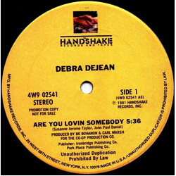 Debra Dejean Are You Lovin Somebody / You've Really Got A Hold On Me USED VINYL 12INCH 33 S RPM PROMO STEREO