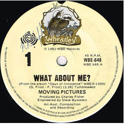 Moving Pictures (2) What About Me? USED VINYL 7INCH 45 RPM SINGLE REPRESS
