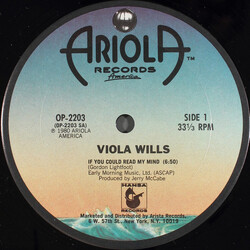 Viola Wills If You Could Read My Mind USED VINYL 12INCH 33 S RPM LIMITED EDITION