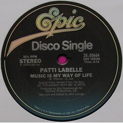 Patti LaBelle Music Is My Way Of Life USED VINYL 12INCH 33 S RPM SINGLE