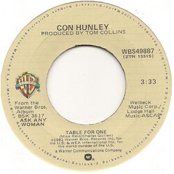 Con Hunley Table For One / No Relief In Sight USED VINYL 7INCH 45 RPM