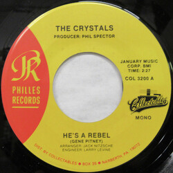 The Crystals He's A Rebel / He Hit Me (And It Felt Like A Kiss) USED VINYL 7INCH 45 RPM SINGLE REISSUE REPRESS
