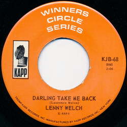 Lenny Welch Darling Take Me Back / Two Different Worlds USED VINYL 7INCH 45 RPM SINGLE