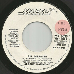 Albert Hammond Air Disaster USED VINYL 7INCH 45 RPM SINGLE PROMO STEREO MONO