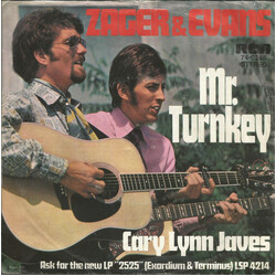 Zager & Evans Mr. Turnkey / Cary Lynn Javes USED VINYL 7INCH 45 RPM SINGLE STEREO