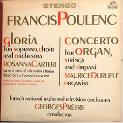 Francis Poulenc / Orchestre National De France Gloria / Concerto For Organ, Strings And Timpani Vinyl LP USED