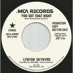 Lynyrd Skynyrd You Got That Right USED VINYL 7INCH 45 RPM PROMO STEREO