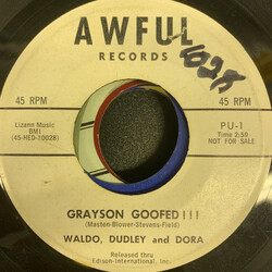 Waldo, Dudley And Dora Grayson Goofed!!! / The Other Side USED VINYL 7INCH 45 RPM PROMO