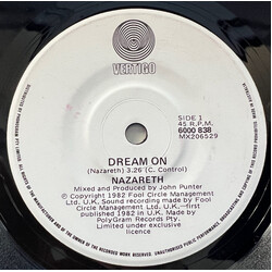 Nazareth (2) Dream On USED VINYL 7INCH 45 RPM SINGLE