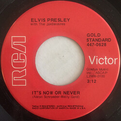 Elvis Presley / The Jordanaires It's Now Or Never / A Mess Of Blues USED VINYL 7INCH 45 RPM SINGLE REISSUE