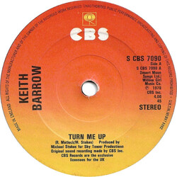Keith Barrow Turn Me Up USED VINYL 7INCH 45 RPM SINGLE