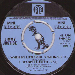 Jimmy Justice When My Little Girl Is Smiling Vinyl 7" USED