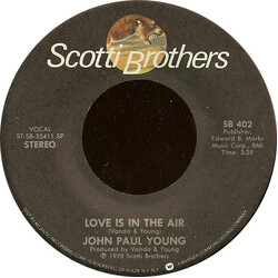 John Paul Young Love Is In The Air / Where The Action Is USED VINYL 7INCH 45 RPM STEREO
