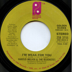 Harold Melvin And The Blue Notes I'm Weak For You / The Love I Lost (Part 1) USED VINYL 7INCH 45 RPM STEREO
